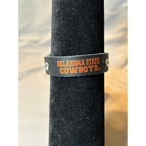 Oklahoma State Cowboys Leather and Rhinestone Bracelet